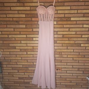 NWT Fashion Nova Small Pink Embellished Corset Gown